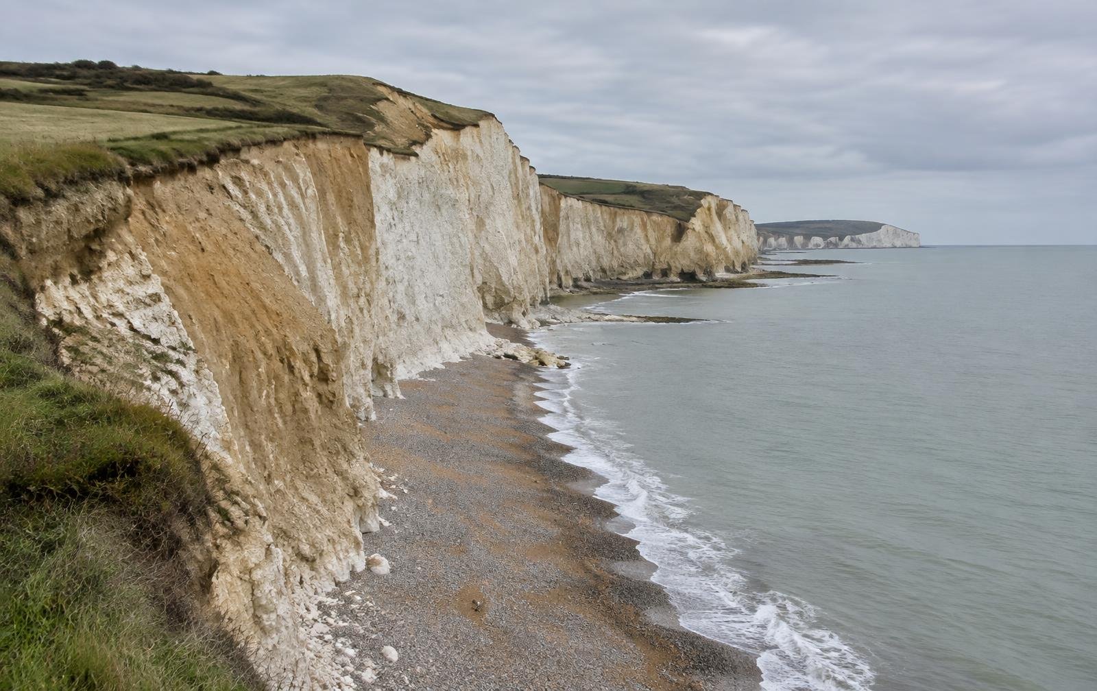 Coastal cliffs and foreshore typical of Isle of Wight